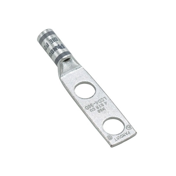 Two-Hole Compression Lug, Standard Barrel, Copper, Red